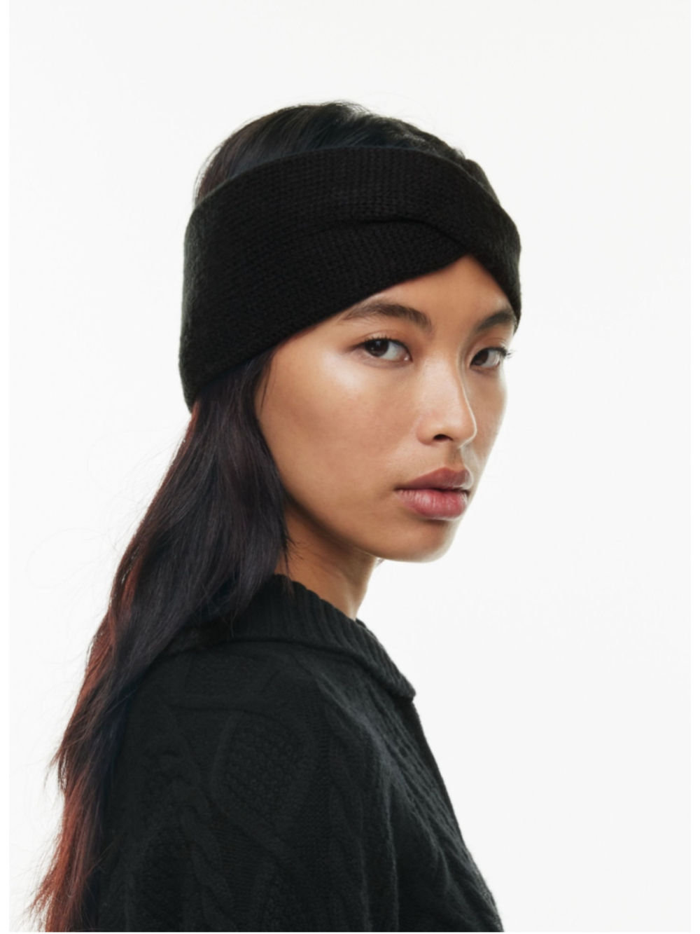 NWOT Sunday Best Aritzia Twist Headband Black Knit